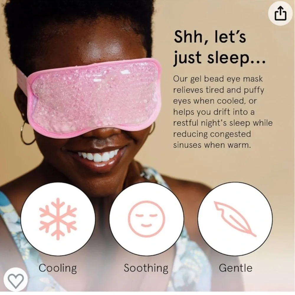🆕 Grace & Stella Hot + Cool Gel Bead Sleep Mask in Purple Pink - Picture 7 of 11